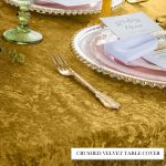 6FT Gold Crushed Velvet Fitted Tablecloth - Image 4
