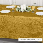 6FT Gold Crushed Velvet Fitted Tablecloth - Image 3