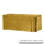 6FT Gold Crushed Velvet Fitted Tablecloth - Image 2