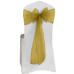 10Pc Gold Organza Chair Sashes - Image 3