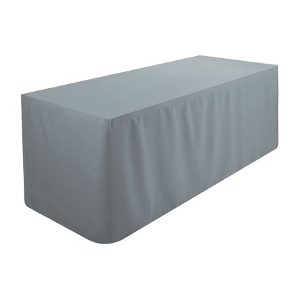 6FT Gray Fitted Polyester Tablecloth