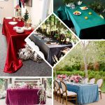 70" Grey Crushed Velvet Tablecloth - Image 4