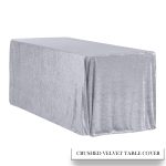 4FT Grey Crushed Velvet Fitted Tablecloth - Image 2