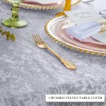 4FT Grey Crushed Velvet Fitted Tablecloth - Image 4