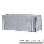 4FT Grey Crushed Velvet Fitted Tablecloth - Image 6