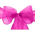 10Pc Fushia Organza Chair Sashes - Image 2