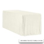 4FT Ivory Crushed Velvet Fitted Tablecloth - Image 2
