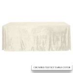 4FT Ivory Crushed Velvet Fitted Tablecloth - Image 3