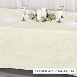 4FT Ivory Crushed Velvet Fitted Tablecloth - Image 4