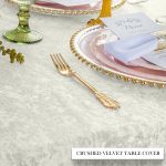 4FT Ivory Crushed Velvet Fitted Tablecloth - Image 5
