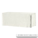 4FT Ivory Crushed Velvet Fitted Tablecloth - Image 6