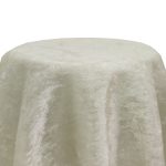 108" Ivory Crushed Velvet Tablecloth