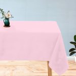 58 x 58'' Light Pink Polyester Tablecloth - Image 5