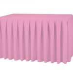 Light Pink Fitted Polyester Cloth with Table Skirt