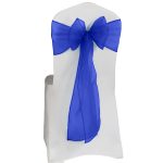 10Pc Navy Blue Organza Chair Sashes - Image 3