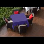 54 x 54'' Navy Blue Polyester Tablecloth - Image 3