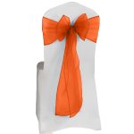 10Pc Orange Organza Chair Sashes - Image 3