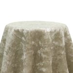70" Oyster Crushed Velvet Tablecloth