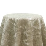 120" Oyster Crushed Velvet Tablecloth