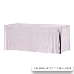 8FT Pink Crushed Velvet Fitted Tablecloth - Image 3