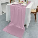 12" x 108" Pink Crushed Velvet  Table Runner - Image 3