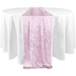 12" x 108" Pink Crushed Velvet  Table Runner