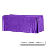 4FT Purple Crushed Velvet Fitted Tablecloth - Image 2