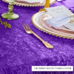 4FT Purple Crushed Velvet Fitted Tablecloth - Image 4