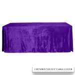 4FT Purple Crushed Velvet Fitted Tablecloth - Image 5