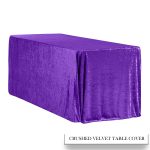 4FT Purple Crushed Velvet Fitted Tablecloth - Image 6