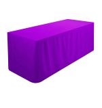 8FT Purple Fitted Polyester Tablecloth
