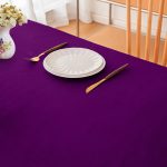 70'' x 144'' Purple Seamless Polyester Tablecloth - Image 5