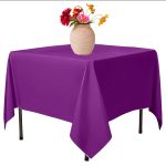54" x 54'' Purple Polyester Tablecloth - Image 3
