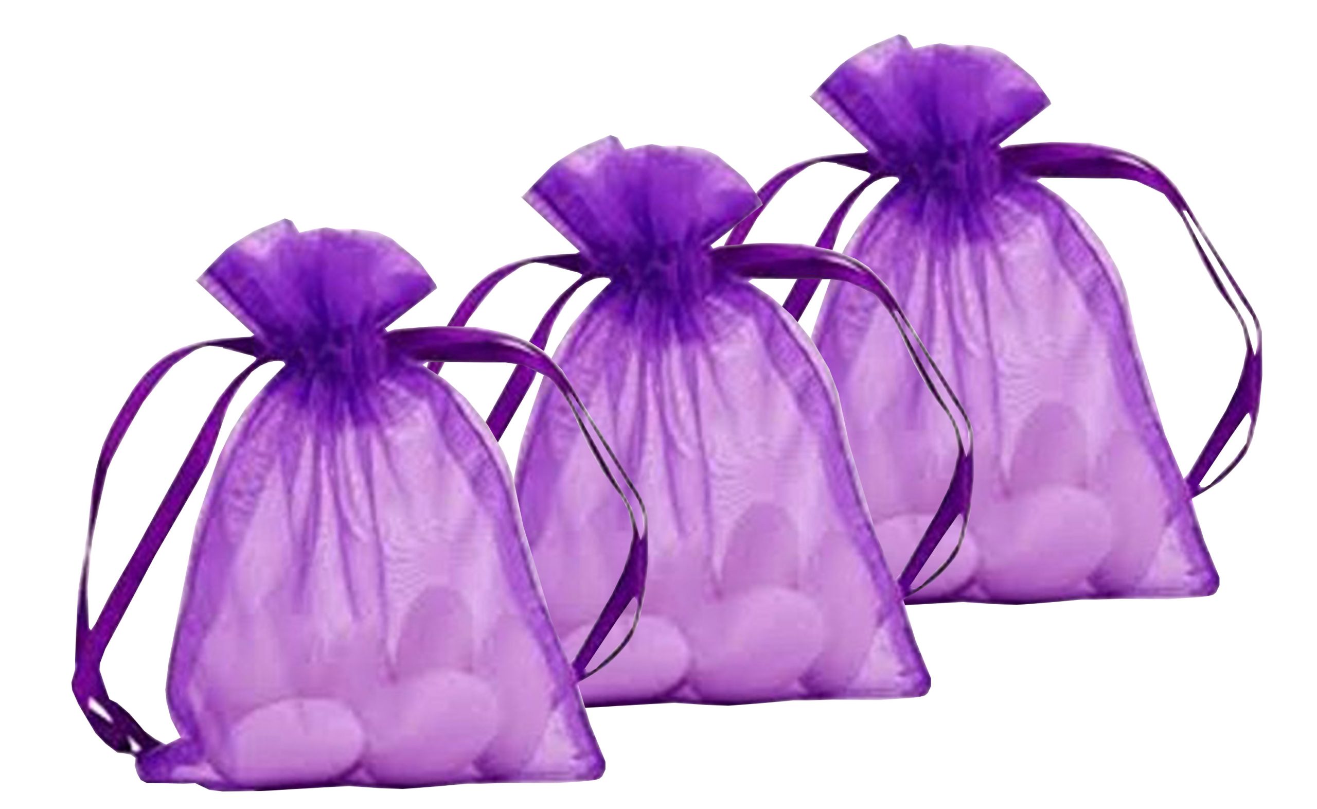 50Pc Purple Small Organza Bags 9cm x 7cm Elegant Event Essentials