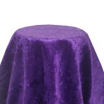 70" Purple Crushed Velvet Tablecloth