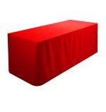 4FT Red Fitted Polyester Tablecloth