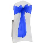 10Pc Royal Blue Organza Chair Sashes - Image 2