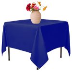58" x 58'' Royal Blue Polyester Tablecloth - Image 6
