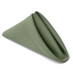 Sage Green Polyester Printed colour Napkins (10pcs) - Image 3