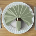 Sage Green Polyester Printed colour Napkins (10pcs) - Image 5