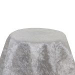 54'' Silver Crushed Velvet Tablecloth