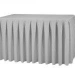 21FT  (252") Polyester Silver Table Skirt