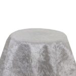 120" Silver Crushed Velvet Tablecloth