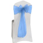10Pc Baby Blue Organza Chair Sashes - Image 3