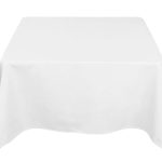 58" x 58'' White Polyester Tablecloth