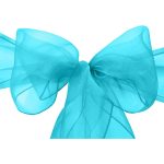 10Pc Turquoise Organza Chair Sashes - Image 2