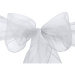10Pc White Organza Chair Sashes - Image 2