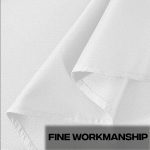 120" Round White SEAMLESS Polyester Tablecloth - Image 2