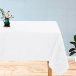 90 x 90'' White SEAMLESS Polyester Tablecloth - Image 3