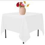 90 x 90'' White SEAMLESS Polyester Tablecloth - Image 6